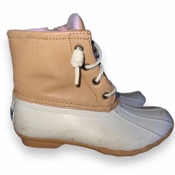 Sperry Women's Saltwater Duck Boots - White and Tan - Picture 3 of 8